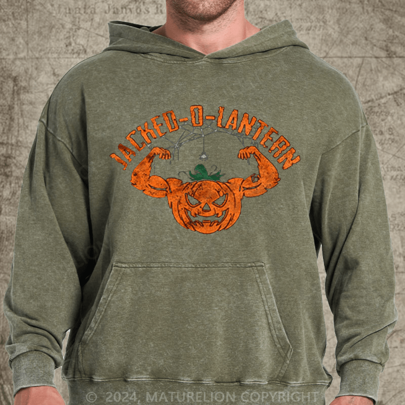 Maturelion Jacked-O-Lantern DTG Printing Washed Hoodie