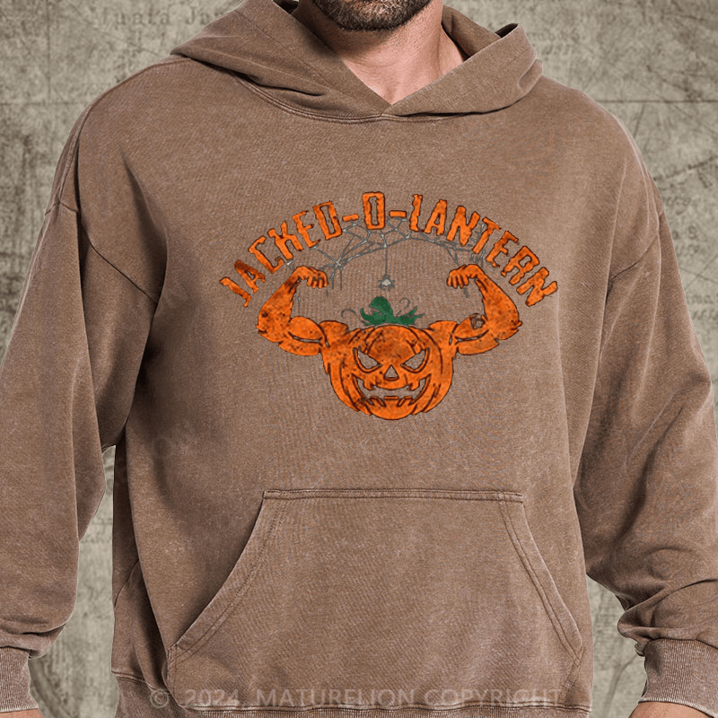 Maturelion Jacked-O-Lantern DTG Printing Washed Hoodie