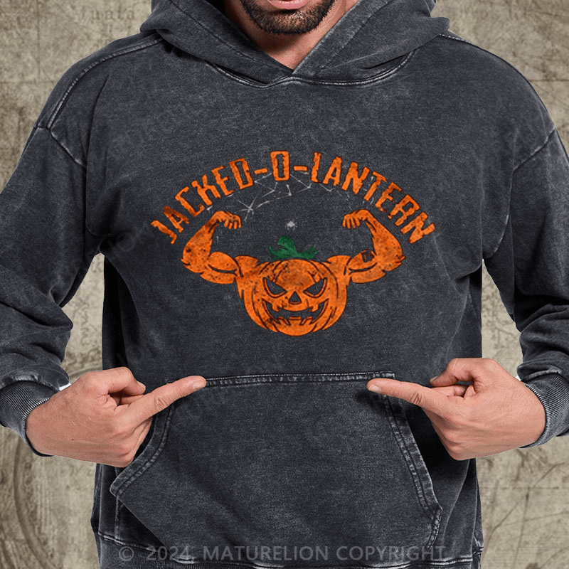 Maturelion Jacked-O-Lantern DTG Printing Washed Hoodie