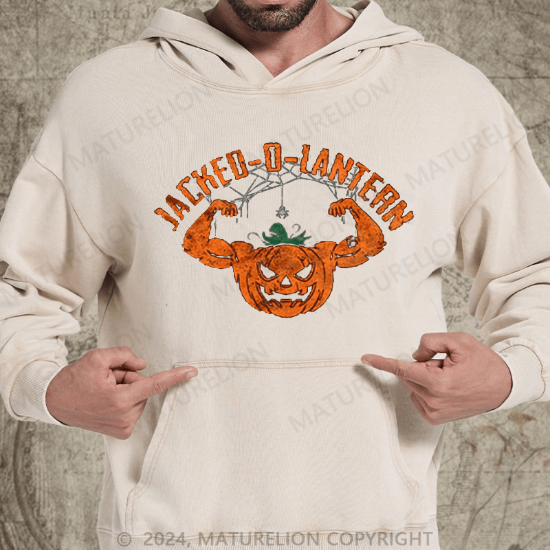 Maturelion Jacked-O-Lantern DTG Printing Washed Hoodie