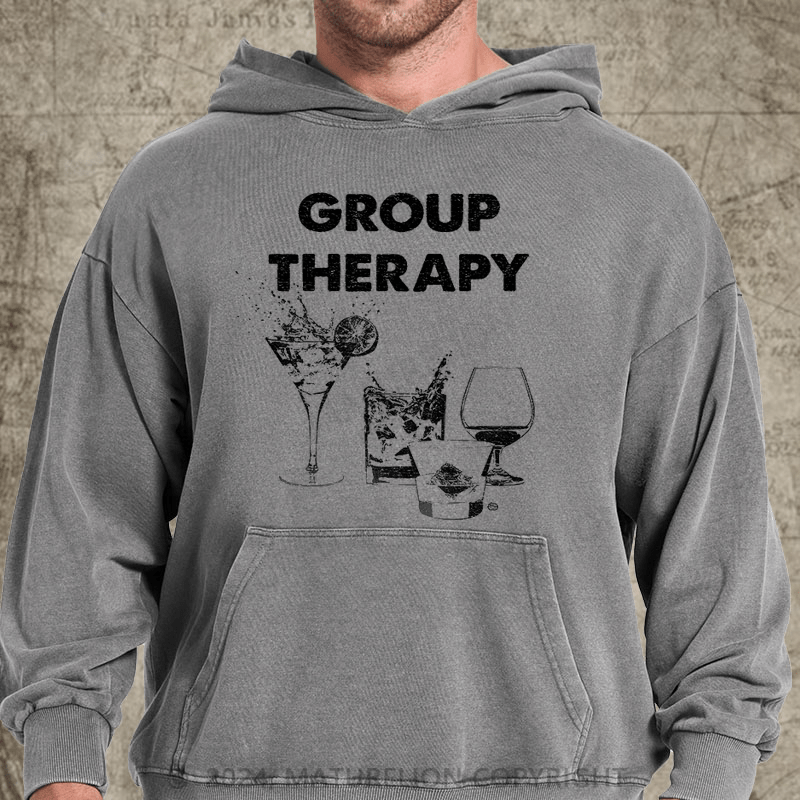 Maturelion Group Therapy DTG Printing Washed Hoodie