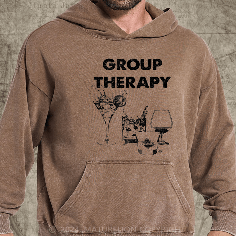 Maturelion Group Therapy DTG Printing Washed Hoodie