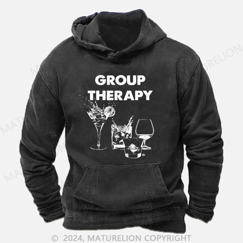 Maturelion Group Therapy DTG Printing Washed Hoodie