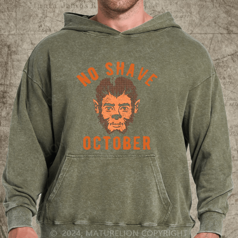 Maturelion No Shave October DTG Printing Washed Hoodie