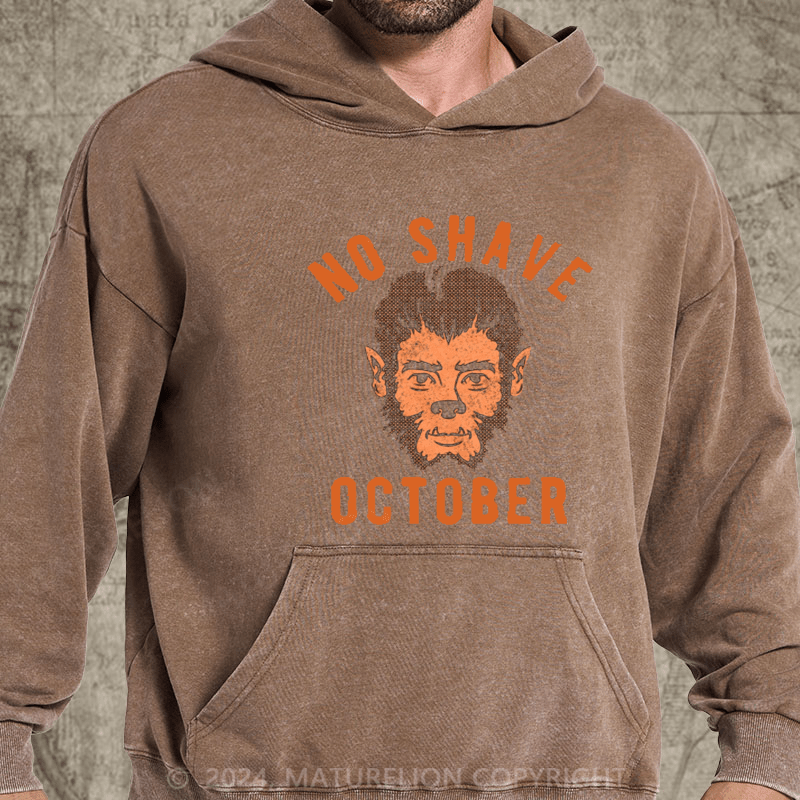 Maturelion No Shave October DTG Printing Washed Hoodie