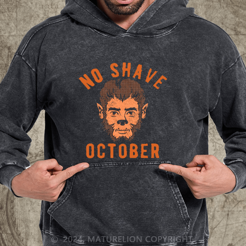 Maturelion No Shave October DTG Printing Washed Hoodie