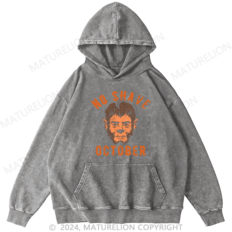 Maturelion No Shave October DTG Printing Washed Hoodie