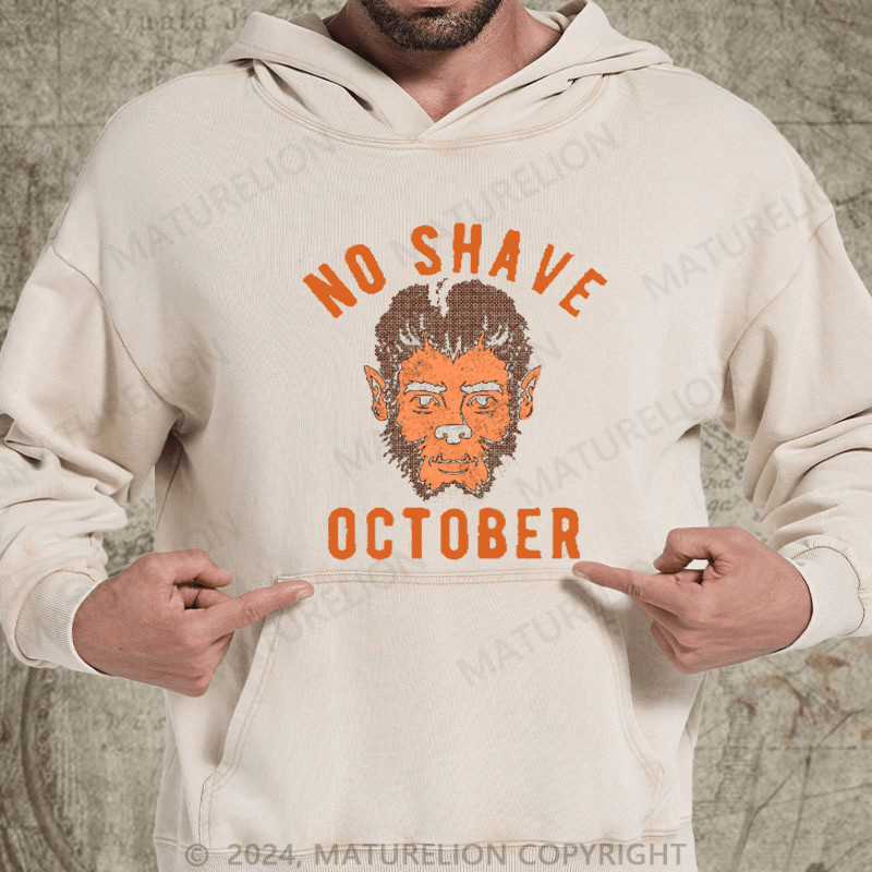 Maturelion No Shave October DTG Printing Washed Hoodie