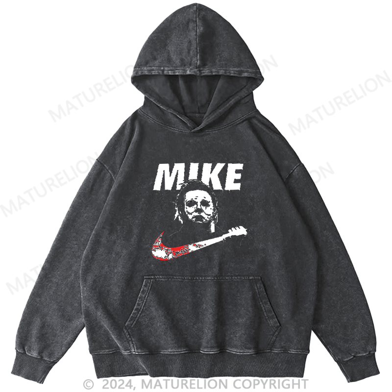 Maturelion Mike Halloween DTG Printing Washed Hoodie