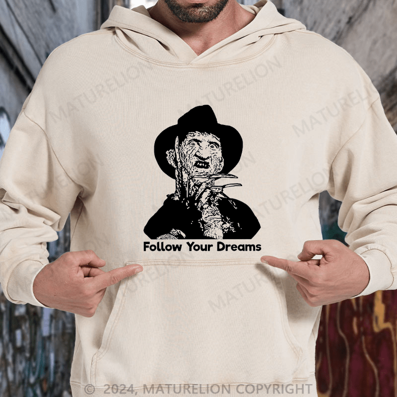 Maturelion Freddy Krueger DTG Printing Washed Hoodie