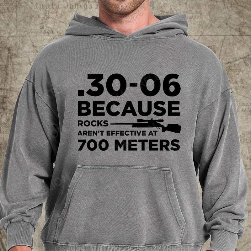 Maturelion 30-06 308 Because Rocks Aren'T Effective At 700 Meters Men's DTG Printing Washed Hoodie