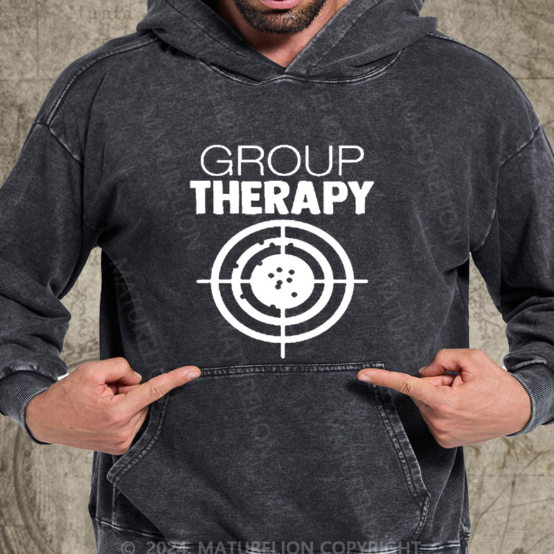 Maturelion Group Therapy Target Practice Shooting DTG Printing Washed Hoodie