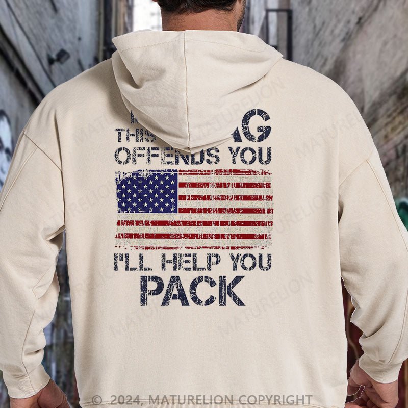 Maturelion If This Flag Offends You DTG Printing Washed Hoodie