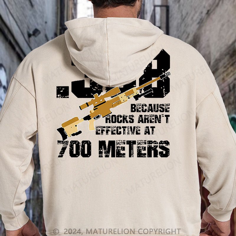 Maturelion .308 Because Rocks Aren't Effective At 700 Meters DTG Printing Washed Hoodie