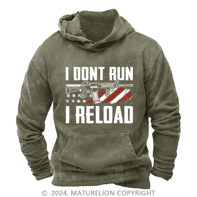 Maturelion Men's Hoodie I Dont Run I Reldad DTG Printing Washed Hoodie