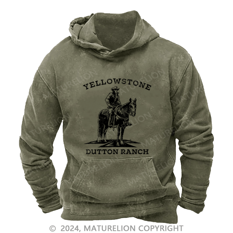 Maturelion Men's Hoodie Yellowstone Dutton Ranch Cowboy Hoodie