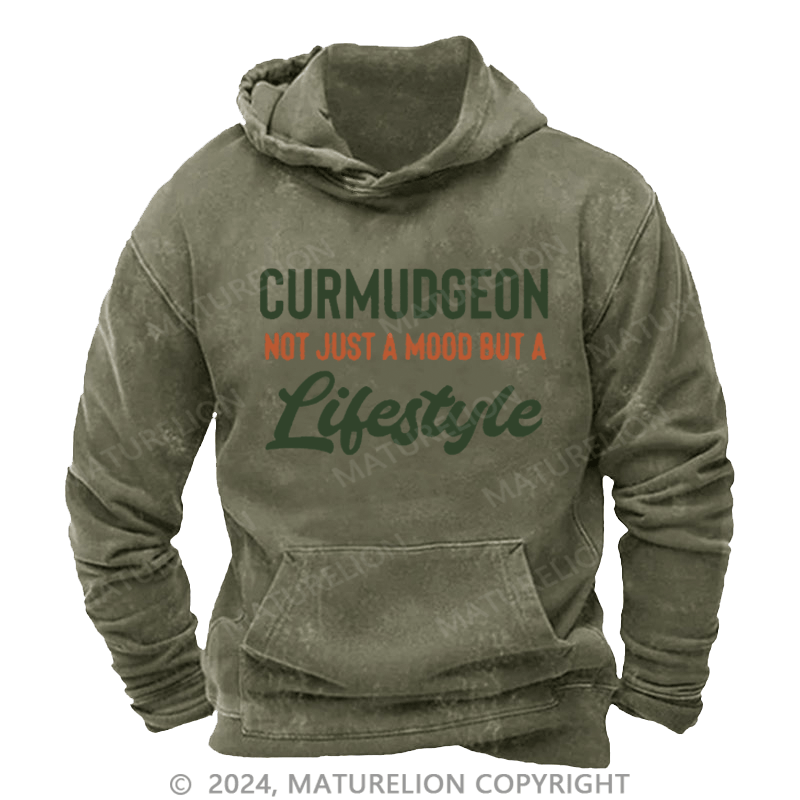 Maturelion Men's Hoodie Curmudgeon Not Just A Mood But A Lifestyle Hoodie