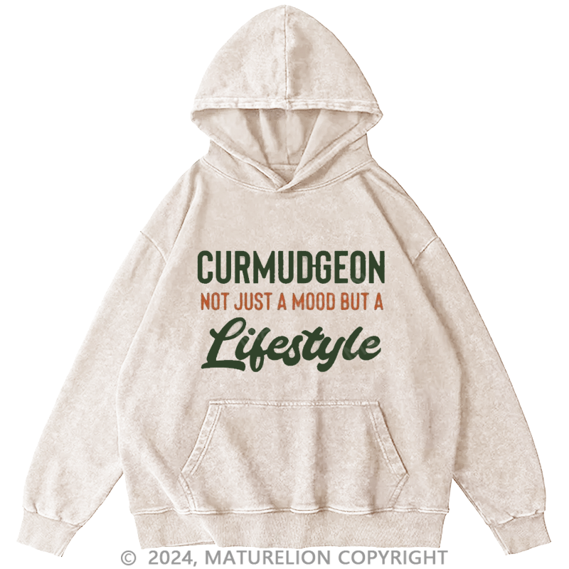 Maturelion Men's Hoodie Curmudgeon Not Just A Mood But A Lifestyle Hoodie