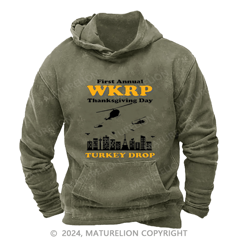 Maturelion Men's Hoodie WKRP Turkey Drop Hoodie