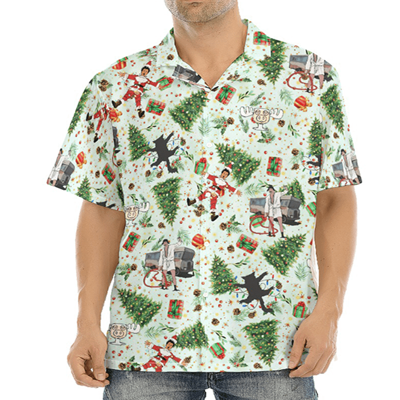 Maturelion Christmas Hawaiian Shirt A Christmas Story Floral Hawaiian Shirt For Men