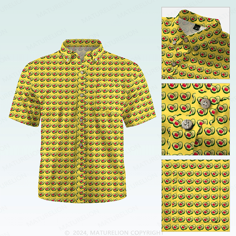 Maturelion Men's Hawaiian Shirt Whimsically Silly Hawaiian Shirt