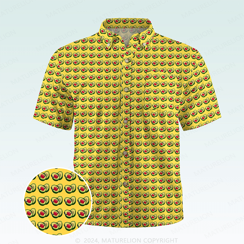 Maturelion Men's Hawaiian Shirt Whimsically Silly Hawaiian Shirt