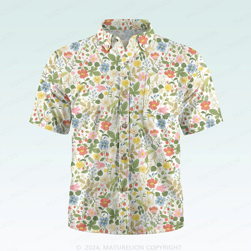 Maturelion Men's Hawaiian Shirt Vibrantly Jovial Hawaiian Shirt