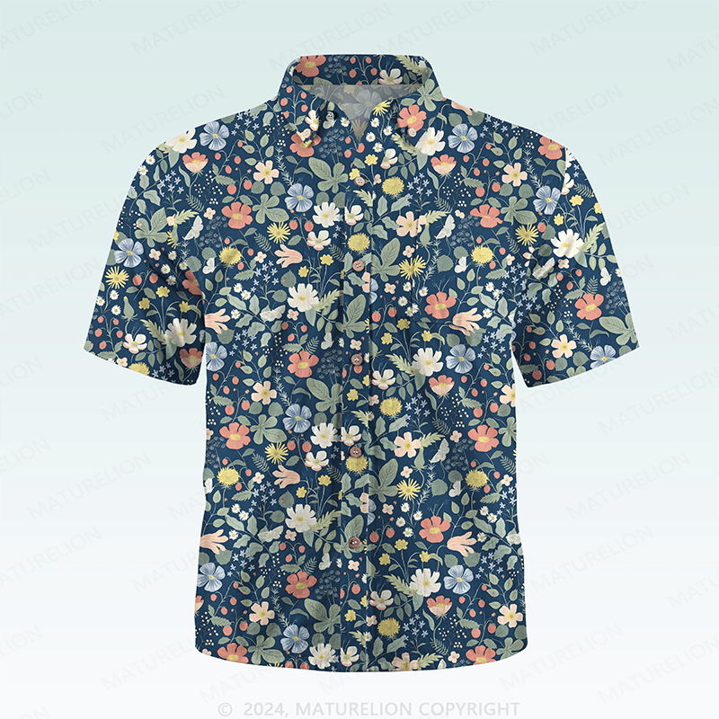 Maturelion Men's Hawaiian Shirt Vibrantly Jovial Hawaiian Shirt