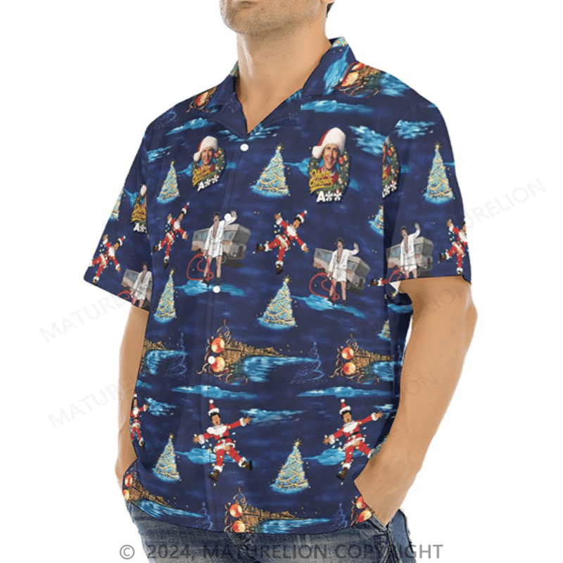 Maturelion Christmas Hawaiian Shirt National Vacation Men’s Hawaiian Shirt