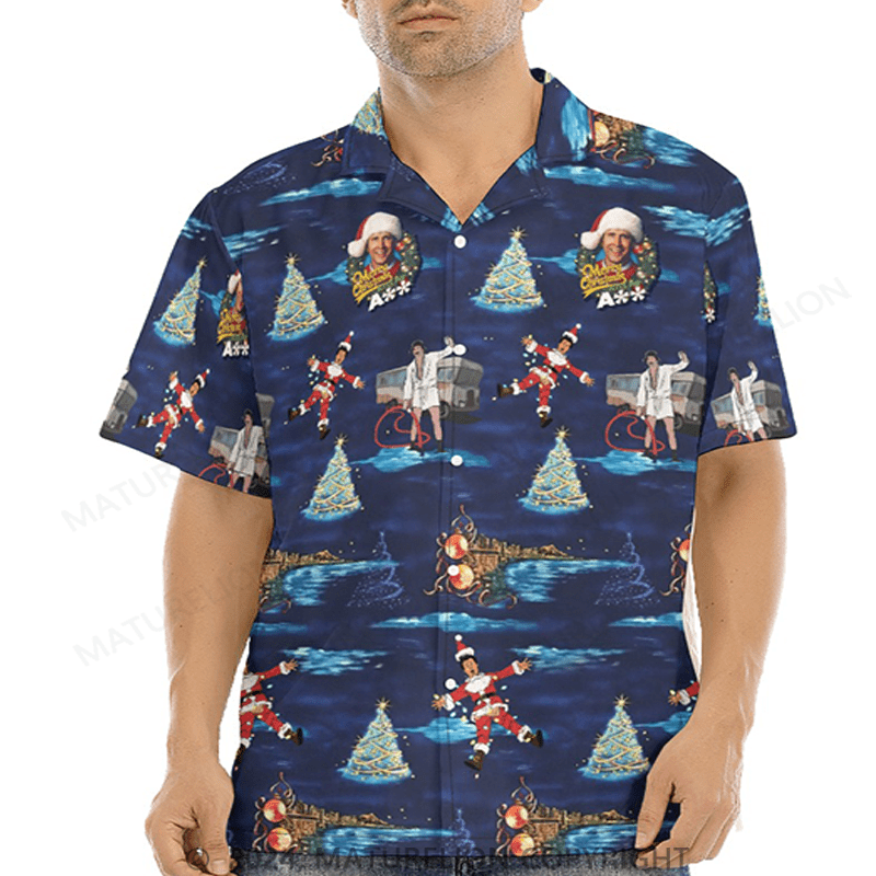 Maturelion Christmas Hawaiian Shirt National Vacation Men’s Hawaiian Shirt