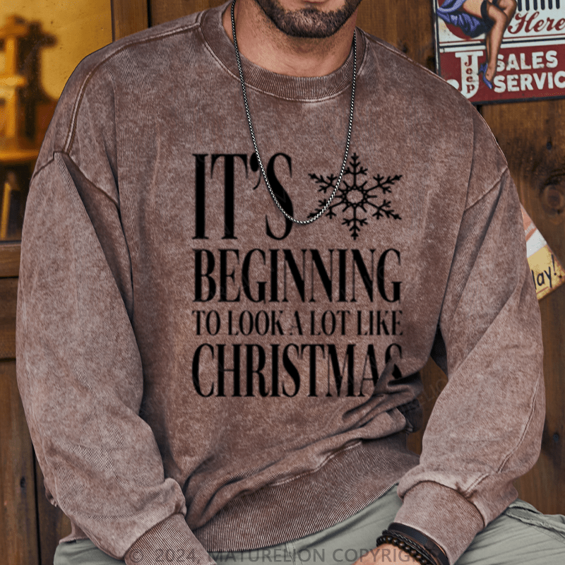 Maturelion Christmas Sweatshirt Baby, It’s Cold Outside DTG Printing Washed sweatshirt