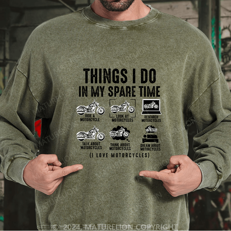 Maturelion Men's Sweatshirt Things I Do In My Spare Time Custom Sweatshirt