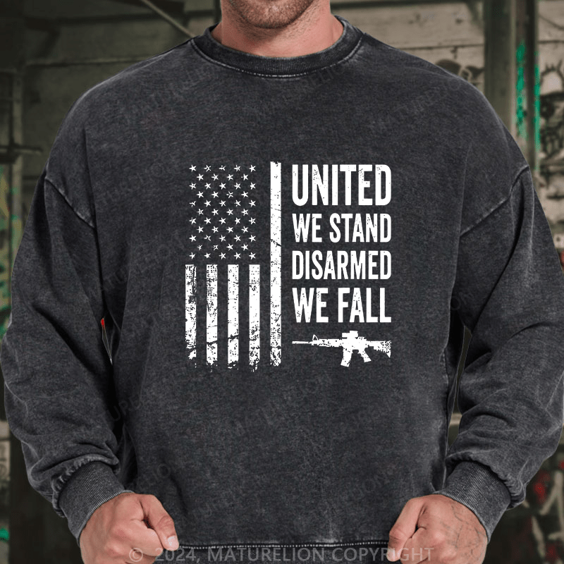 Maturelion Men's Sweatshirt United We Stand Disarmed We Fall Custom Sweatshirt