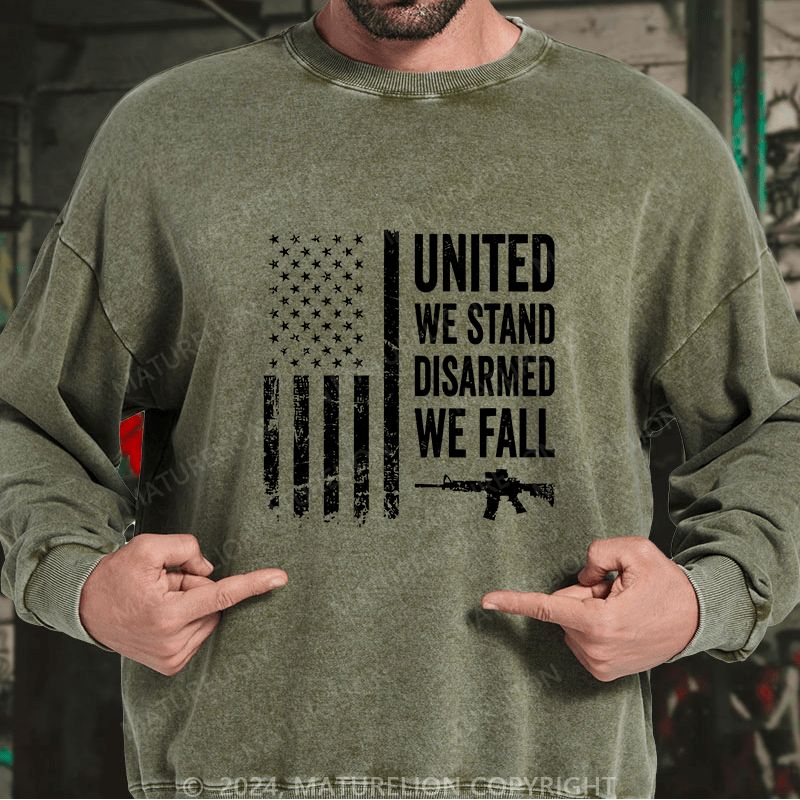 Maturelion Men's Sweatshirt United We Stand Disarmed We Fall Custom Sweatshirt