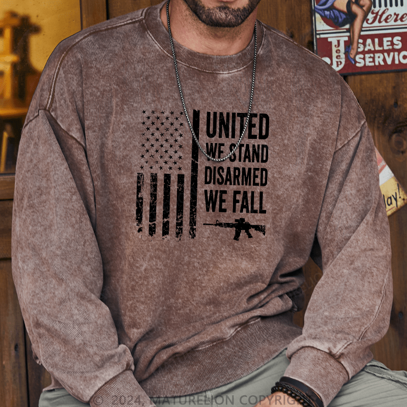 Maturelion Men's Sweatshirt United We Stand Disarmed We Fall Custom Sweatshirt