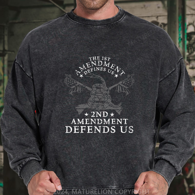 Maturelion Men's Sweatshirt The 1st Amendment Defines Us Custom Sweatshirt