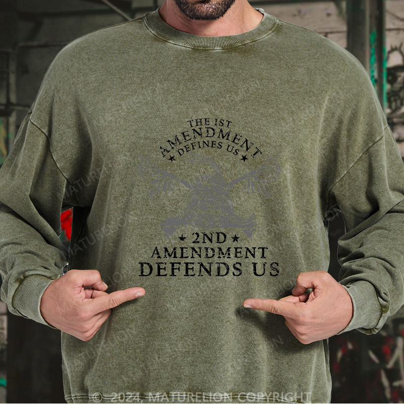 Maturelion Men's Sweatshirt The 1st Amendment Defines Us Custom Sweatshirt