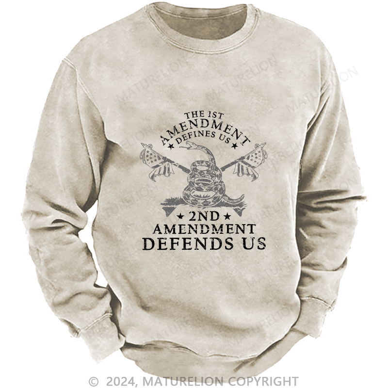 Maturelion Men's Sweatshirt The 1st Amendment Defines Us Custom Sweatshirt