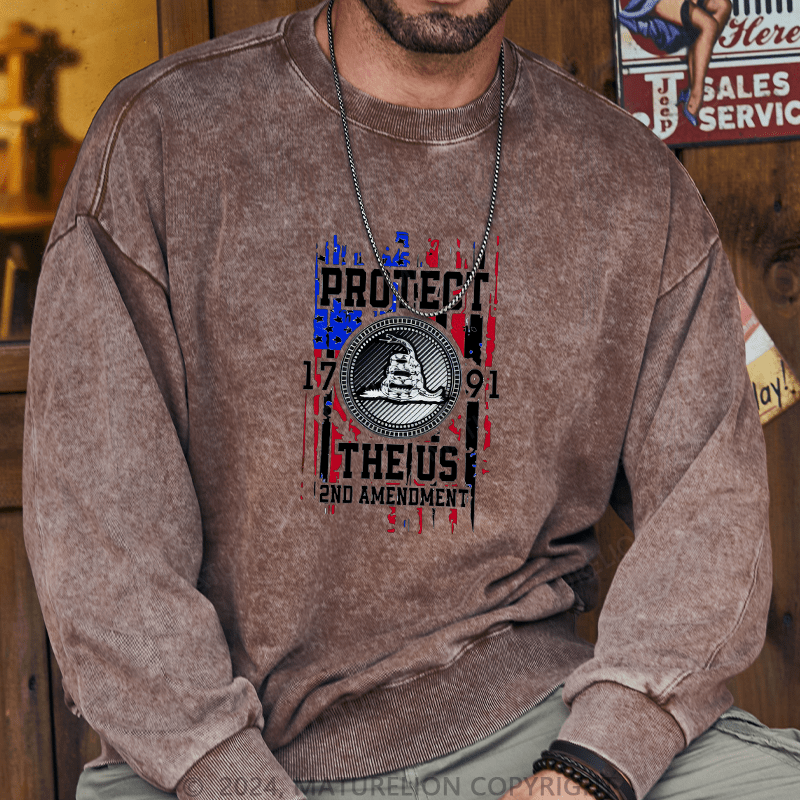 Maturelion Men's Sweatshirt Protect The 1791 US 2ND Amendment Custom Sweatshirt