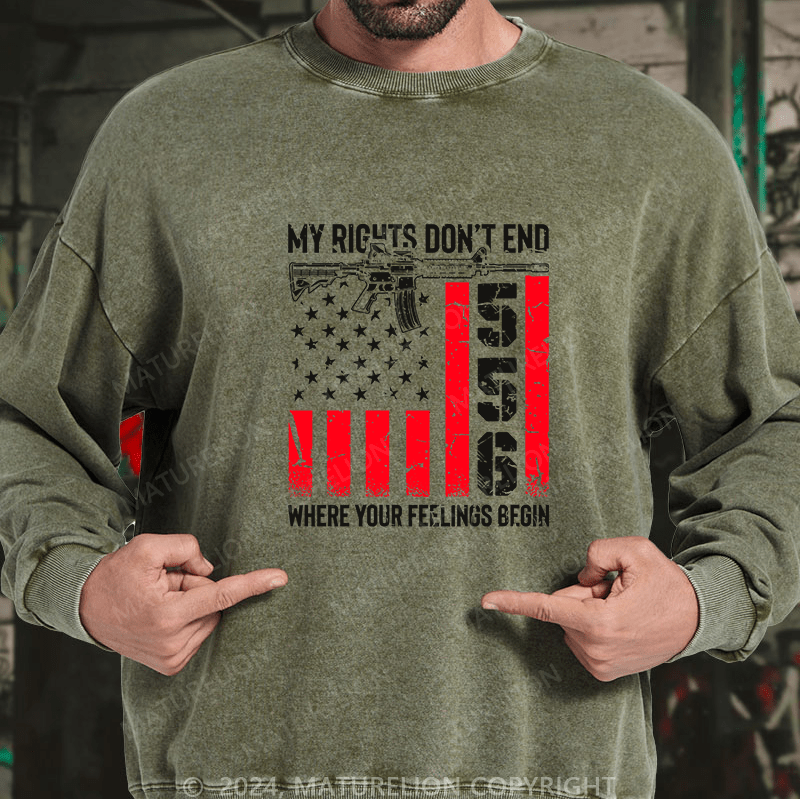 Maturelion Men's Sweatshirt My Rights Don'T End Custom Sweatshirt