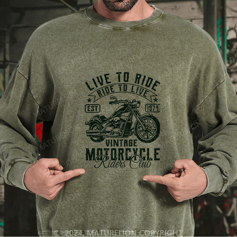 Maturelion Men's Sweatshirt Live To Ride Custom Sweatshirt