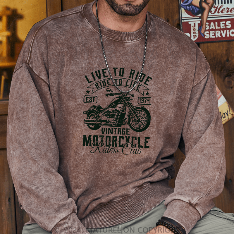 Maturelion Men's Sweatshirt Live To Ride Custom Sweatshirt