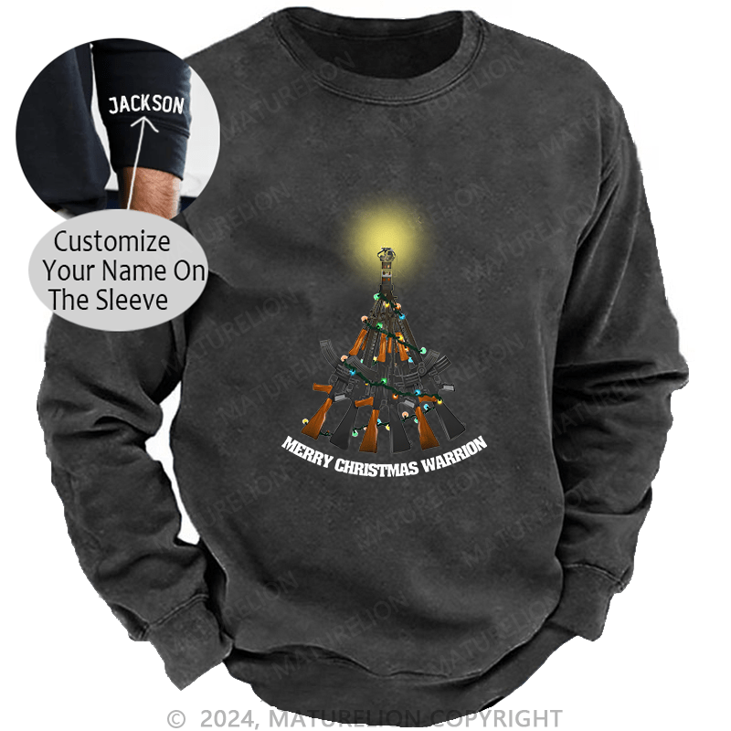 Maturelion Men's Sweatshirt Merry Christmas Warrior Custom Sweatshirt