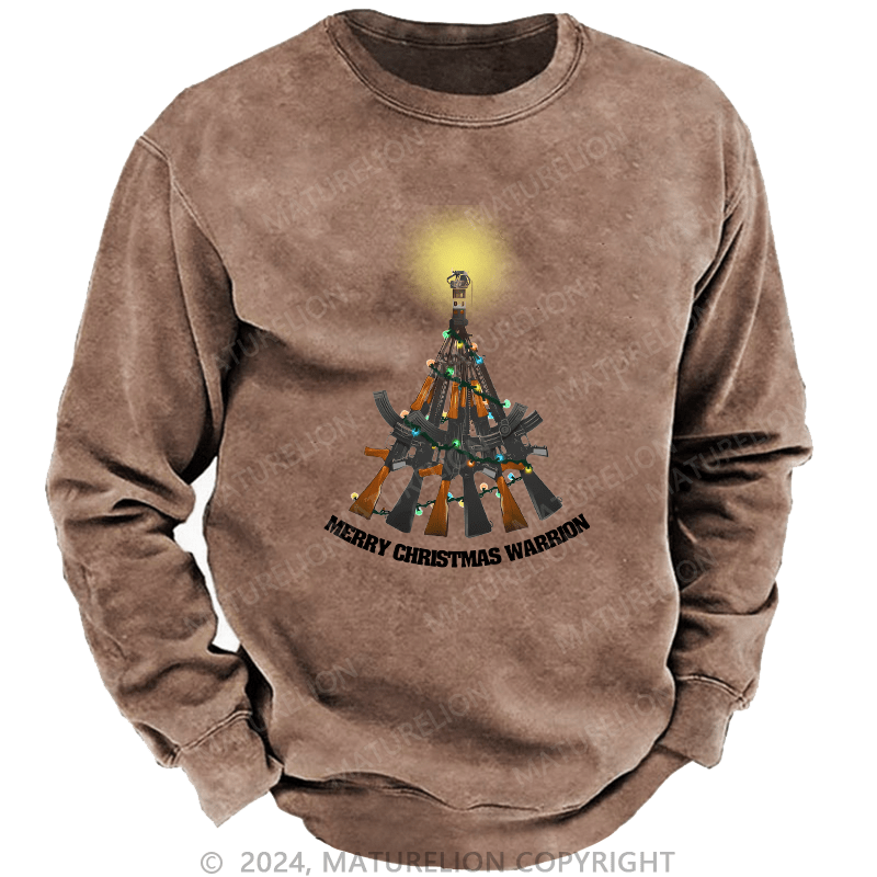 Maturelion Men's Sweatshirt Merry Christmas Warrior Custom Sweatshirt