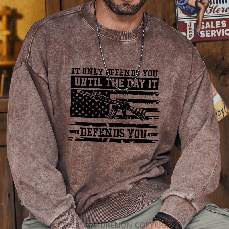 Maturelion Men's Sweatshirt It Only Offends You Defends You Custom Sweatshirt