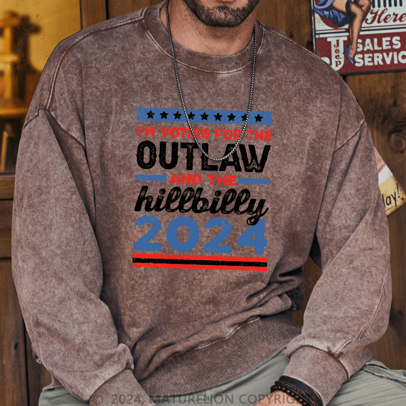 Maturelion Men's Sweatshirt I’M Voting For The Outlaw And The Hillbilly 2024 Custom Sweatshirt