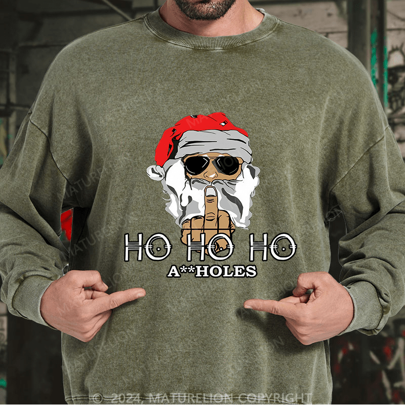 Maturelion Men's Sweatshirt Ho Ho Ho A Holes Custom Sweatshirt