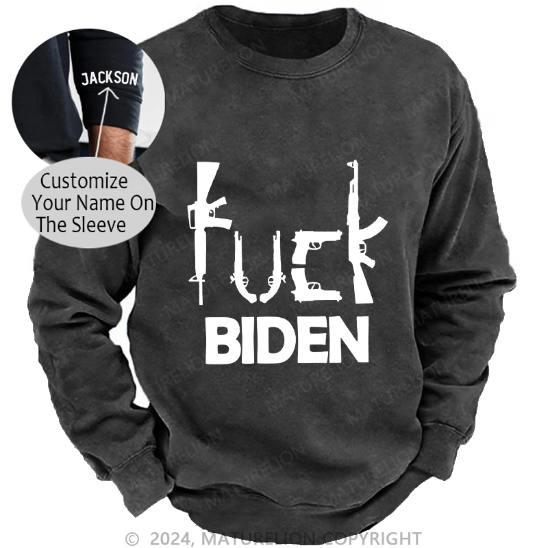 Maturelion Men's Sweatshirt Fuck Biden Custom Sweatshirt