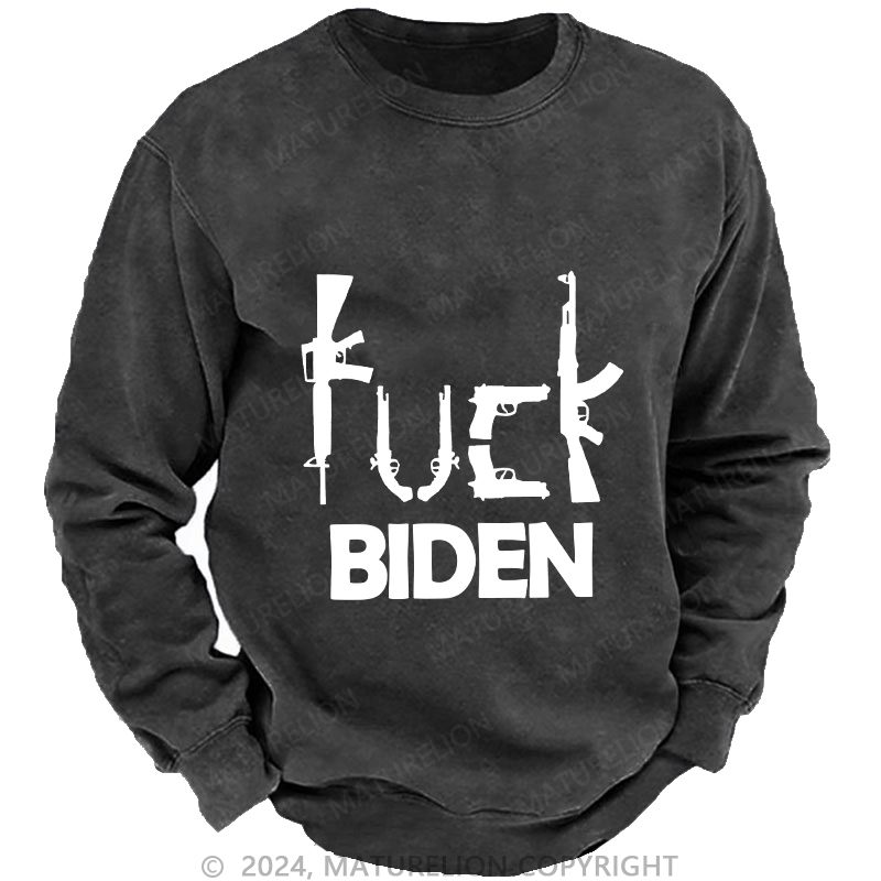 Maturelion Men's Sweatshirt Fuck Biden Custom Sweatshirt