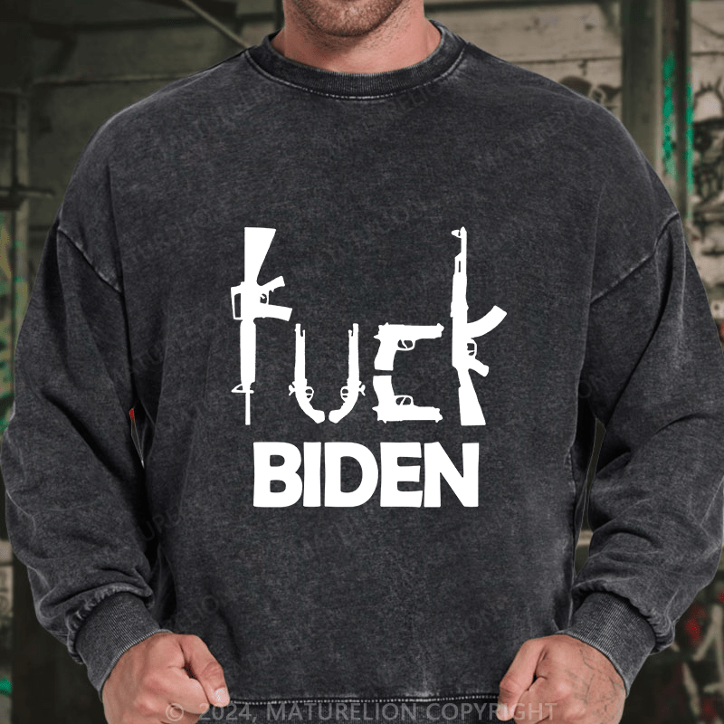 Maturelion Men's Sweatshirt Fuck Biden Custom Sweatshirt